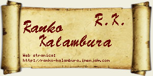 Ranko Kalambura vizit kartica
